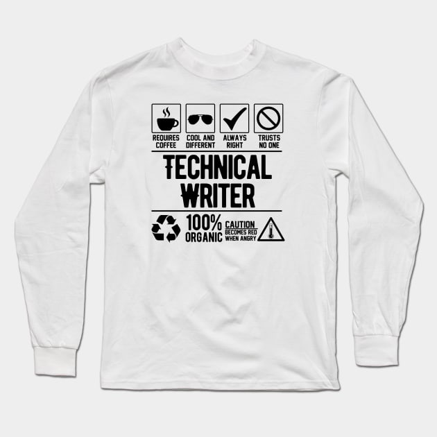 Technical Writer Job (black) Long Sleeve T-Shirt by Graficof